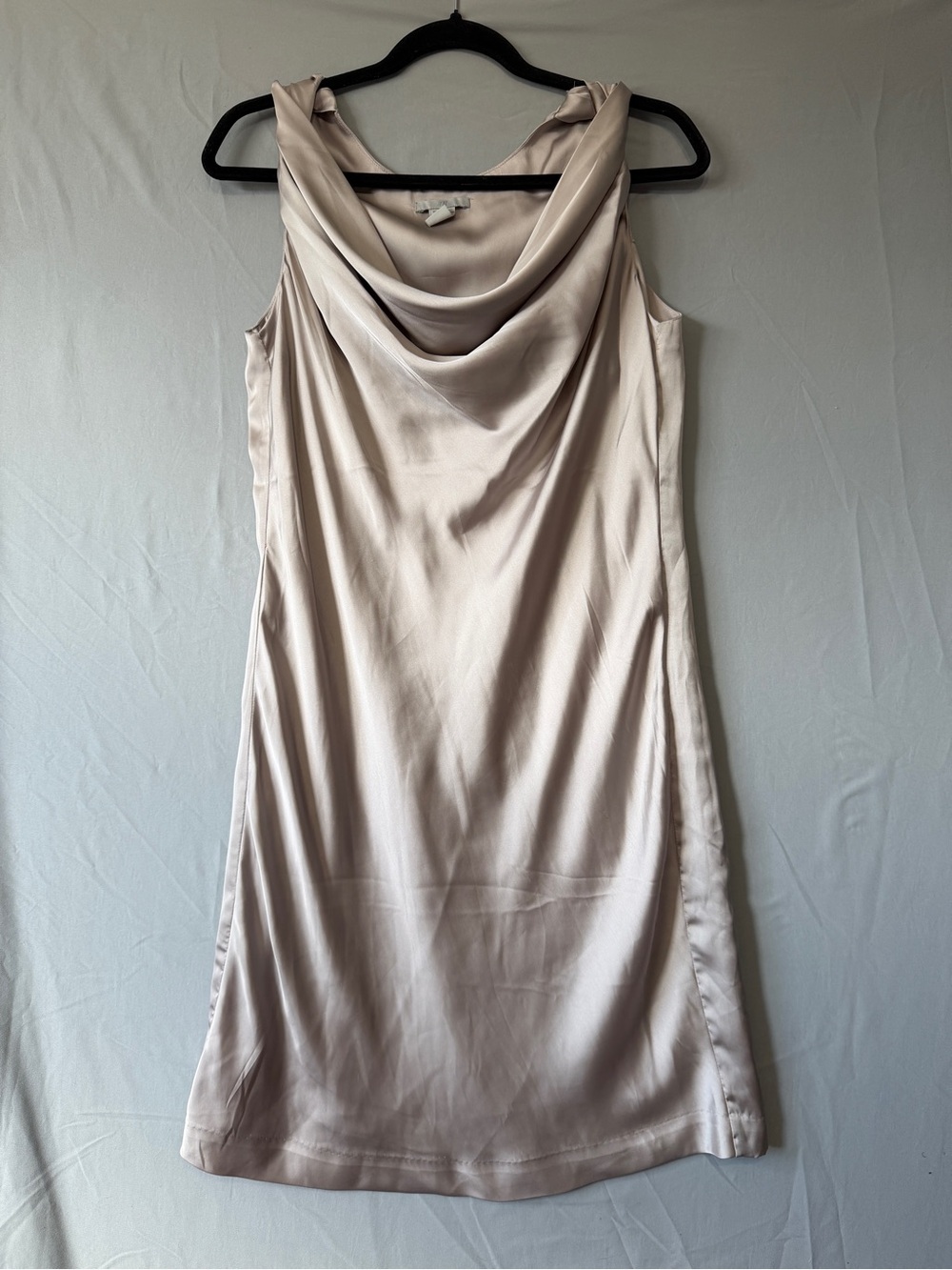 H&M Womens Satin Cowl Neck Sleeveless Slip Dress Size 10 Blush Event Occasion